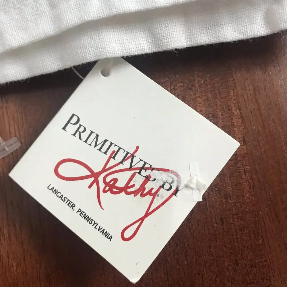 Primitives By Kathy NWT & Hanger White Cotton Black Graphic Dish Towel #101350